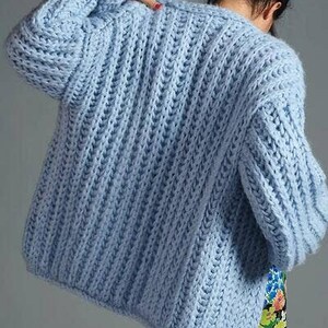 Baby Bleu Chunky Oversized Knit Cardigan image 5