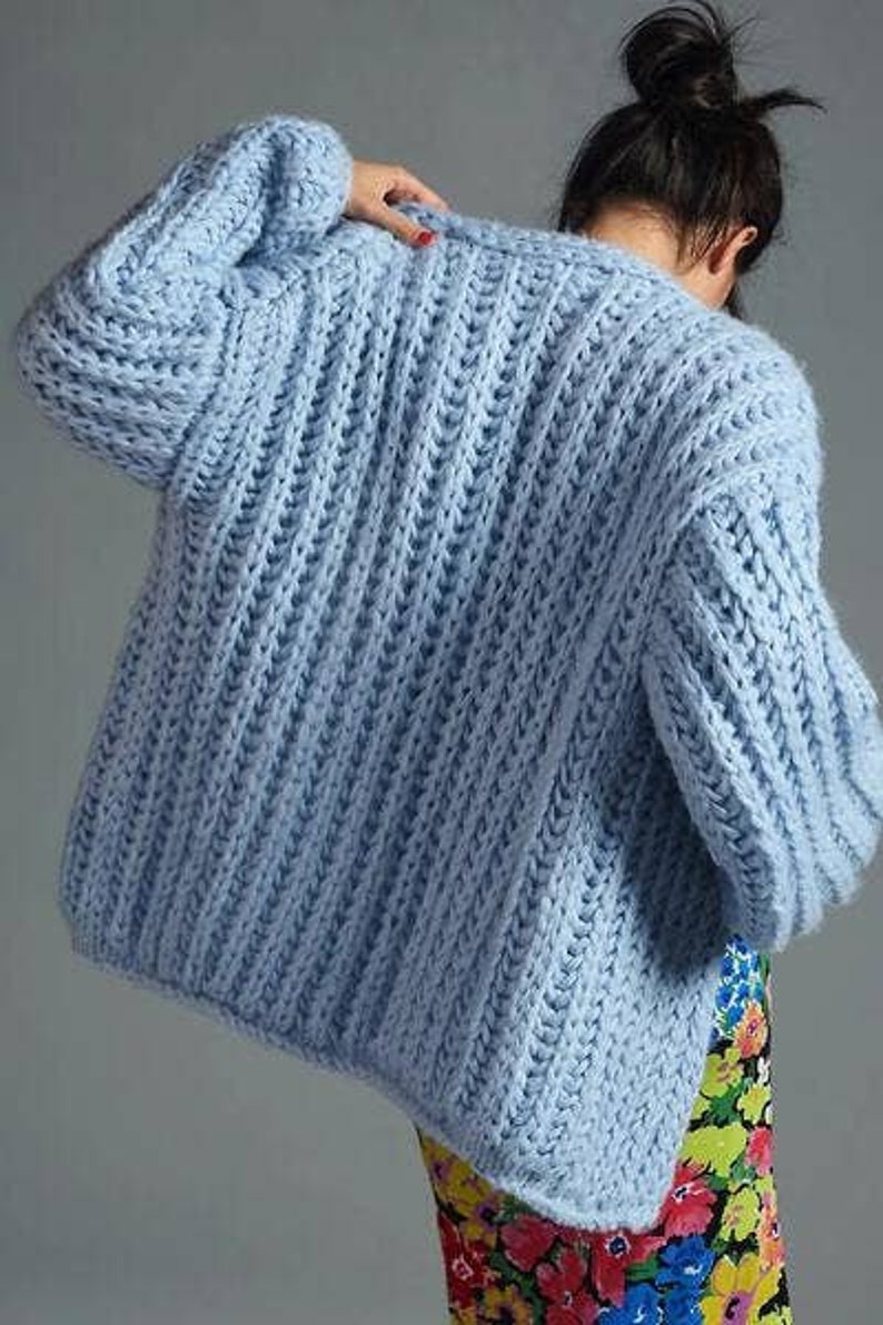 Baby Bleu Chunky Oversized Knit Cardigan image 5