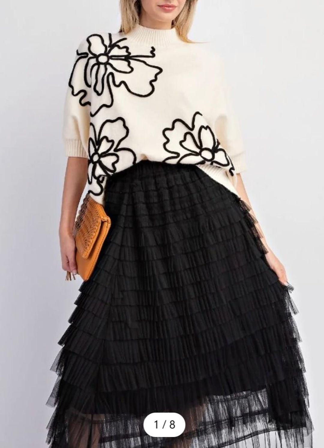 Sallie Ivory Ruffle Mesh Skirt