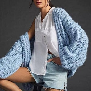 Baby Bleu Chunky Oversized Knit Cardigan image 9