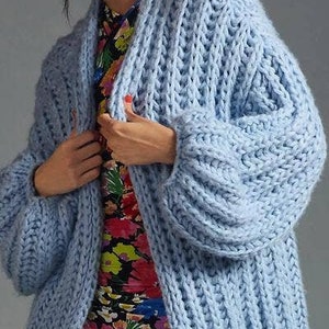 Baby Bleu Chunky Oversized Knit Cardigan image 4