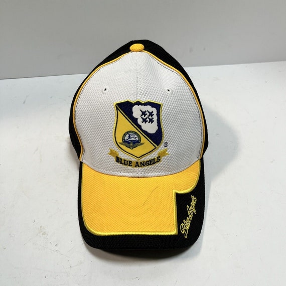 U.S Navy Blue Angels Hat Ball Cap Navy Pilot White Yellow 