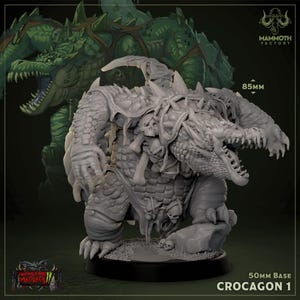 Crocagon Crocodile monsters | DnD Minifigures | Marshes & Madlads II Set | 3D Resin Printed
