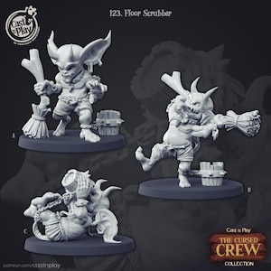 Floor Scrubbers | DnD Minifigures | Cursed Crew Set | 3D Resin Printed