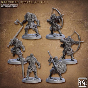 Northmen Huksarls | DnD Minifigures | Skutagaard Northmen Set | 3D Resin Printed