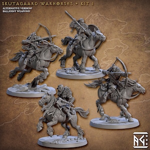 Skutagaard Warhorses | DnD Minifigures | Skutagaard Northman Saga Set | 3D Resin Printed