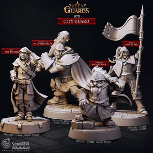 City Guards | DnD Minifigures | City Guards Set | 3D Resin Printed