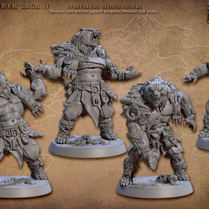Berserker Skinchangers | DnD Minifigures | Skutagaard Northmen II Set | 3D Resin Printed