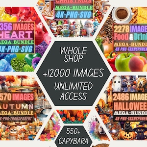 12000+ Watercolor Clipart Bundle: Whole Shop Access (PNG, SVG)