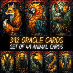Celestial Animal Oracle Deck – 392 Digital Cards (Instant Download) | Printable Spirit Animal Oracle Cards PNG PDF with Guide
