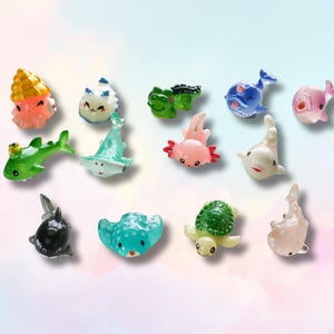 Set of 12 3D Ocean Animals Fridge Magnets | Sea Critters Refrigerator Magnets  | Gift for Beach Lovers | Fun Office Magnets | Kitchen Decor