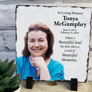 Memorial Gift Slate, Personalized Loss of Loved One, Sympathy Gift, In Loving Memory, Photo Slate, Remembrance, Celebration of Life Gift