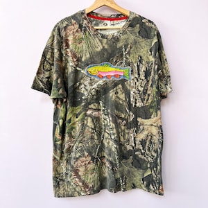 Camo Trout Chain Stitch Short Sleeve Tee XL