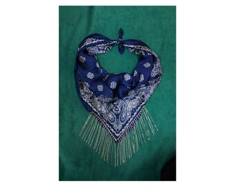 Navy Rhinestone Bandana