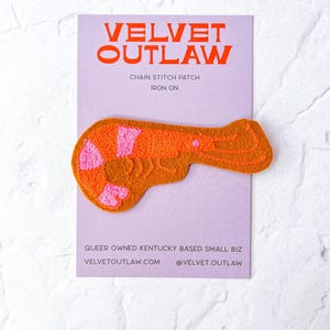 Shrimp Chain Stitch Iron On Patch