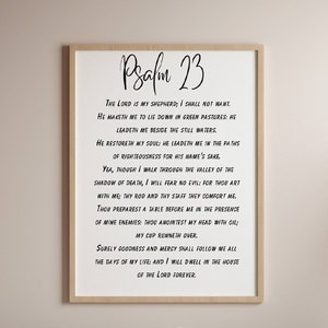 Psalm 23 Print: Minimalist Christian Wall Art (Digital Download)