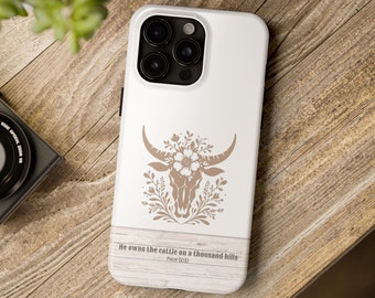 Christian Western Phone Case, Cowgirl Bible Verse iPhone Cover, Faith-Based Gifts