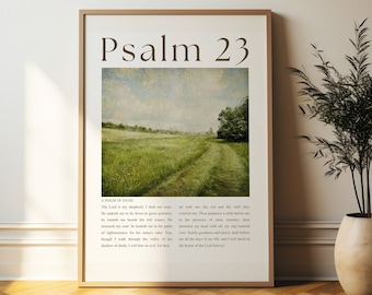 Psalm 23 Vintage Kunstdruck: Christliche Heimdeko (Digitaler Download)