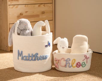Handmade Storage Basket Personalized Nursery baby Shower Gift S-4XL Icon Option