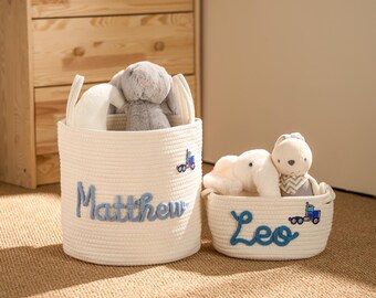 Handmade Storage Basket Personalized Nursery baby Shower Gift S-4XL Icon Option