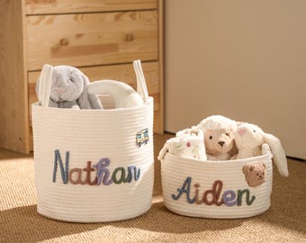 Handmade Storage Basket Personalized Nursery baby Shower Gift S-4XL Icon Option