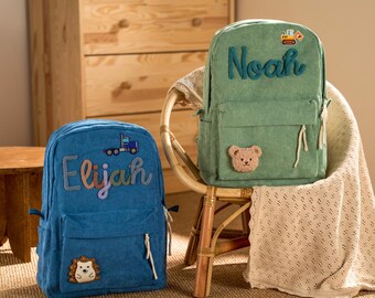 Gepersonaliseerde kinderrugzak Naam peuter schoolrugzak kinderen 8 kleuren Pictogramopties
