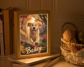 Custom Pet LightBox • Personalized Night Light • Dog Memorial Gift • Pet Keepsake
