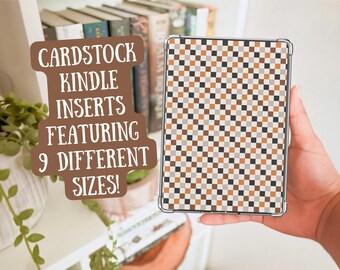 Halloween Colored Checkered Heavy Cardstock Kindle Insert | Halloween Aesthetic | Checkered Design | Kindle Oasis, Paperwhite Scribe