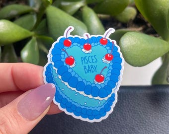 Pisces Baby Cake Zodiac Vinyl Sticker