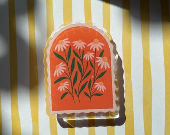Orange Daisy Frame Kindle Grip | Magnetic Compatible