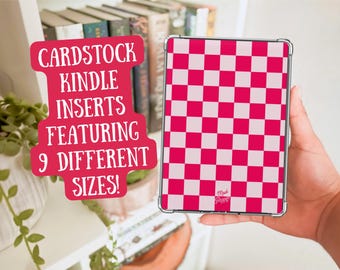Pink Checkered Heavy Cardstock Kindle Insert | Kindle Oasis, Paperwhite, Scribe