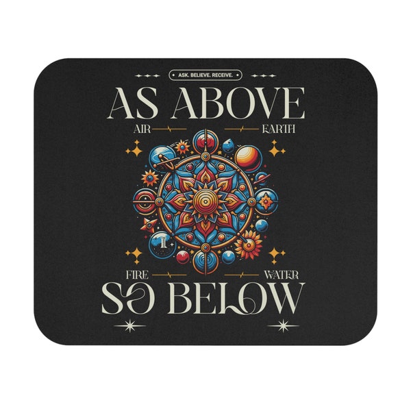 As Above So Below Mouse Pad Universe Spiritual Desk Accessories Work From Home Witchy Accessory Elements Law Of Attraction