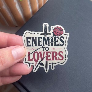 Enemies to Lovers Sticker | Dark Romance Trope Bookish Decal for Kindle, Water Bottles & Journals | Fantasy Romance Aesthetic