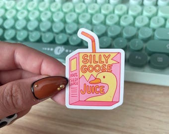 Pink Silly Goose Juice Vinyl Sticker
