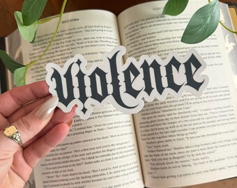 Violence Bookmark, Gothic Die Cut Bookmark, Dragon Fantasy Reader Gift, Romantasy Bookmark