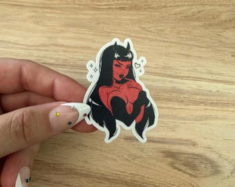 Red She Devil Waterproof Vinyl Sticker