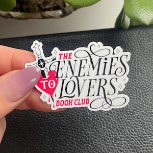 Enemies to Lovers Book Club Sticker | Romance Reader Kindle Decal | Spicy Bookish Aesthetic Sticker for E-Readers, Laptops & Water Bottles
