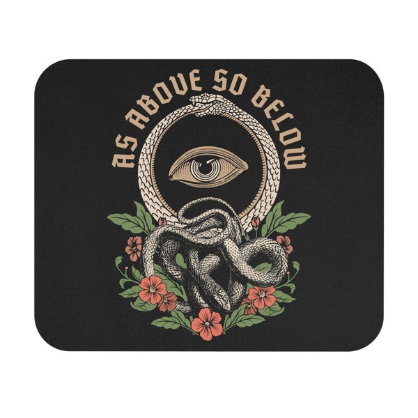 As Above So Below Snake Mouse Pad Spiritual Desk Accessories Third Eye Work From Home Desk Mats