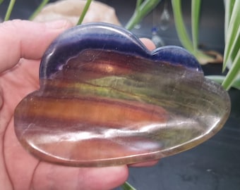 Bol en cristal de fluorite arc-en-ciel : décoration apaisante de pierres précieuses