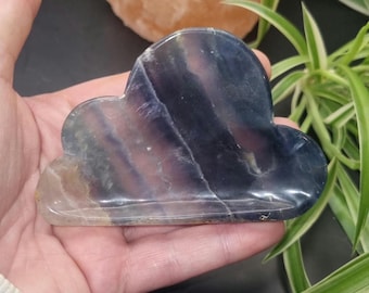 Bol nuage en fluorite arc-en-ciel : porte-objets en cristal