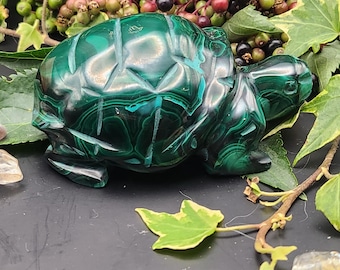 malachite turtle carving, high quality malachite crystal turtle, crystal decor, crystal gift