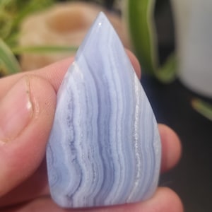 Blue Lace Agate Flame Crystal Carving: Freeform Gemstone