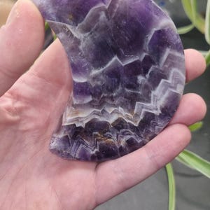 Tigela Chevron Ametista Lua: Decoração de Altar de Cristal, Presente Espiritual