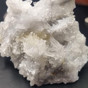 quartz specimen, needle quartz cluster, druzy quartz crystal gift