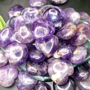 Mini Amethyst Heart: 25mm Crystal Carving, Calming Stone
