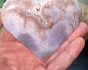 Rosa Amethyst-Herz: Druzy Blumenachat schnitzen
