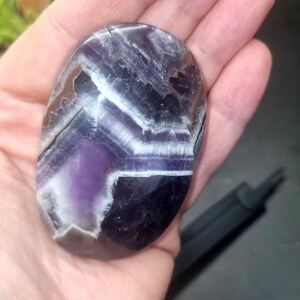 Dream Amethyst Palm Stone: Polished Chevron Crystal for Meditation