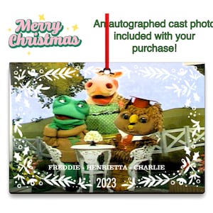 NZR Holiday Table - New Zoo Revue Christmas Ornaments and Autographed Picture