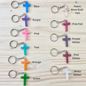 Mini Cross Keychains, Resin Epoxy, Perfect for Gifts!