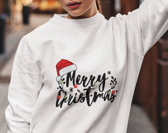 Merry Christmas Hoodie for Women, Christmas Hooded Sweatshirt, Long Sleeve Hoodies, Best Quality Hoodie, Holiday Sweatshirt, Gift for Her